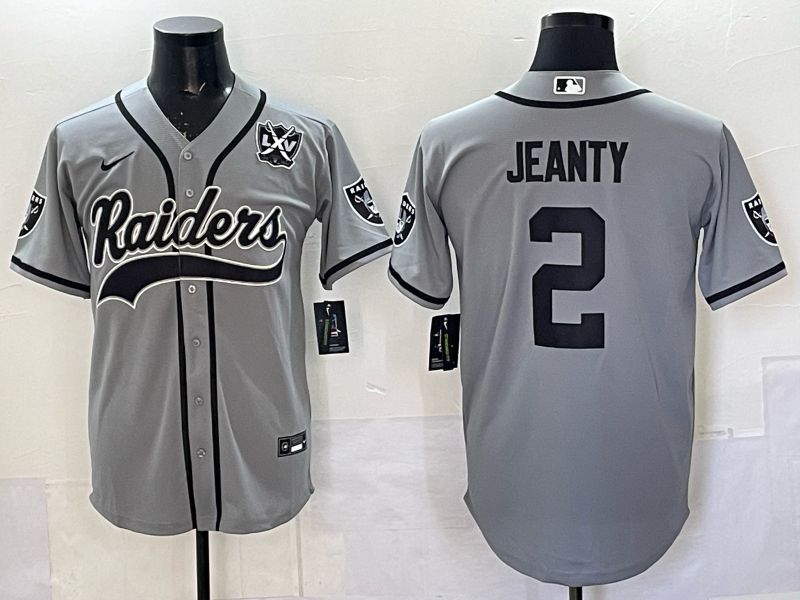 Men 2025 Oakland Raiders #2 Jeanty Grey 3th generation Joint Name Nike Limited NFL Jersey style 076